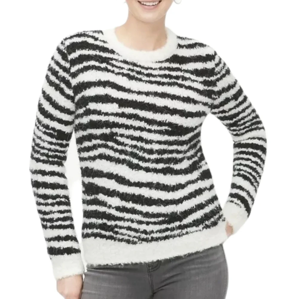 J. CREW Zebra Stripe Sweater